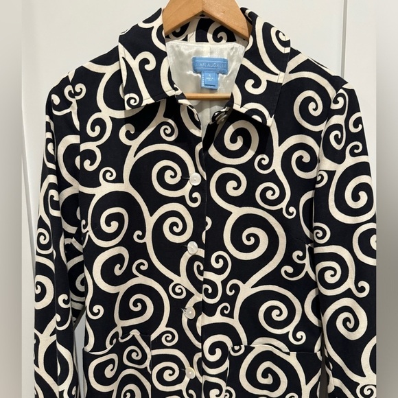 J. McLaughlin Casual black & white blazer minimalist monochrome size 4 - Picture 3 of 7